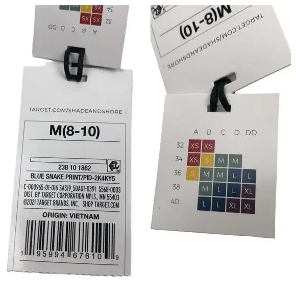 NEW Shade & Shore Snake Skin Print Bikini Set Triangle Top Cheeky Bottom Size M - Picture 6 of 12